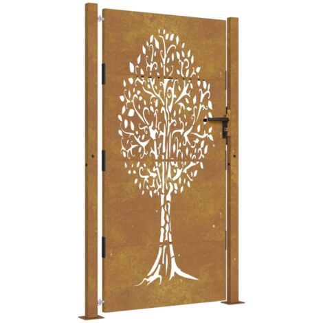 Portail De Jardin 85x150 Cm Acier Corten Conception D'herbe | Leroy Merlin