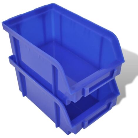 Jeu de paniers muraux de stockage Plastique 30pcs Bleu et rouge