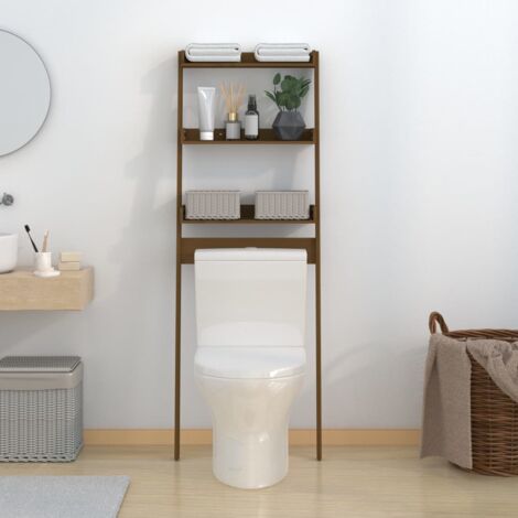 Étagère de toilette Marron miel 63,5x32x179 cm Bois pin massif