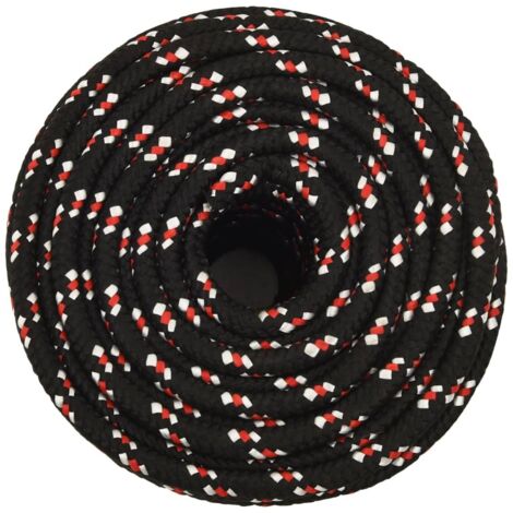 Corde D'amarrage Marine Polypropylène 18 Mm X 25 M - Noire, Résistance à La Rupture 1995 Kg - Pour Bateau, Camping, Extérieur - 2
