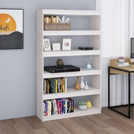 CASARIA® Étagère bibliothèque chêne 190 x 60 x 28 cm Meuble de Rangement  Vela 5 Compartiments pour Salon Bureau Chambre