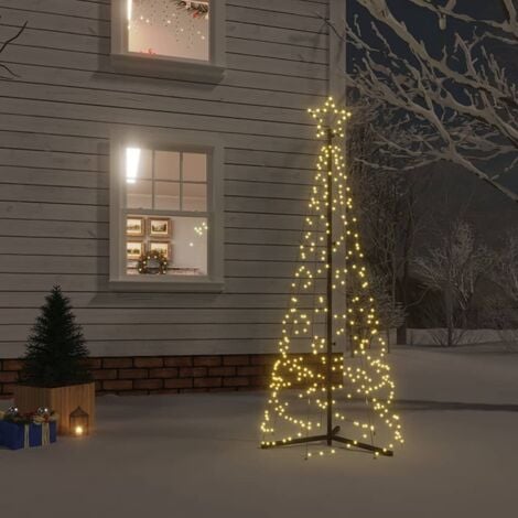 Sapin de Noël artificiel lumineux LED x 250 blanc chaud H. 180 cm