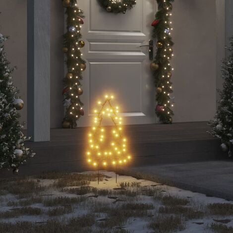 Décoration lumineuse arbre de Noël piquets 3 pcs 50 LED 30 cm