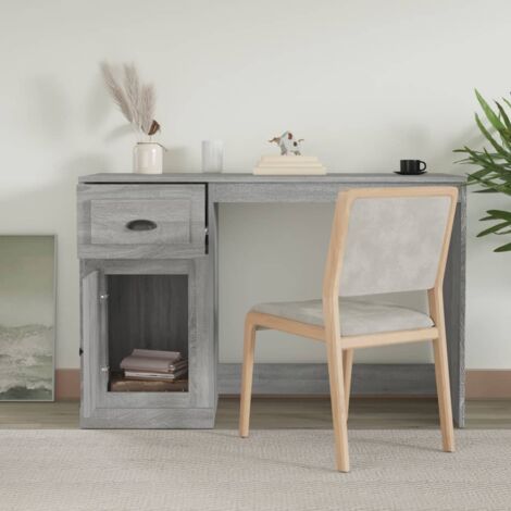 Bureau avec tiroir sonoma gris 115x50x75 cm bois d'ingénierie