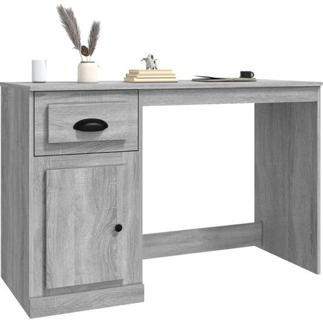 Bureau avec tiroir sonoma gris 115x50x75 cm bois d'ingénierie