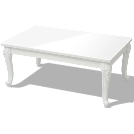 Table basse 100x60x42 cm Blanc brillant