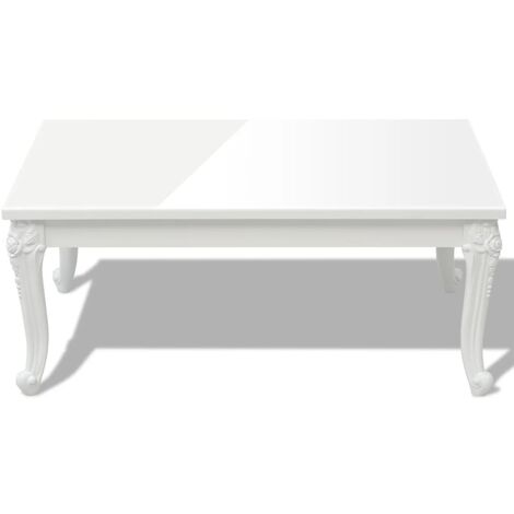 Table basse 100x60x42 cm Blanc brillant