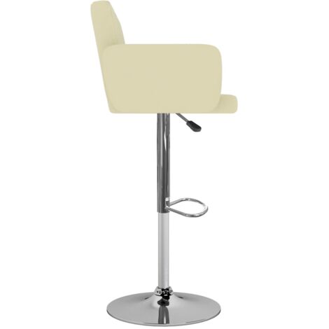 Tabourets de bar lot de 2 crème similicuir
