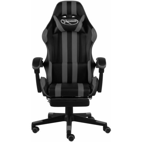 Chaise Gamer Fauteuil de Gaming Ergonomique à Roulettes Pivotante avec  Support de Colonne Vertébrale 3D Bleu et Noir - Costway