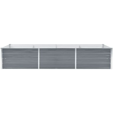 Lit Surélevé VidaXL 240x80x45cm - Acier Galvanisé Gris | Jardinière Potager | Extérieur Balcon