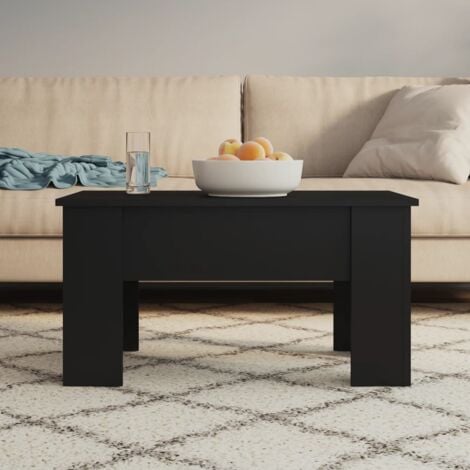 Table basse plateau relevable bois et noir avec pieds épingle - NOEMI