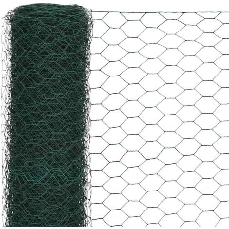 Grillage Acier avec revêtement en PVC 25x1,5 m Vert