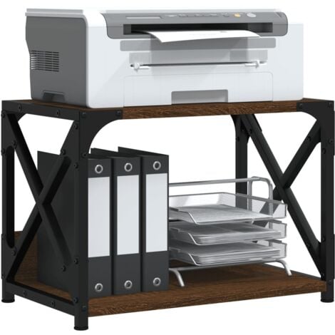 vidaXL Support d'imprimante à 2 niveaux chêne marron 40x20x40 cm