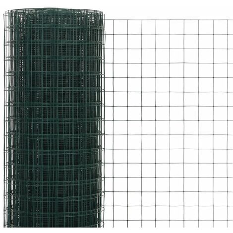 Grillage acier avec revêtement en PVC 10x0,5 m vert