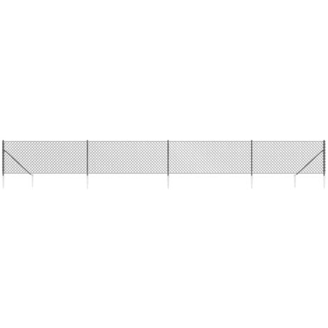 Clôture en treillis métallique anthracite 1x10m acier galvanisé vidaXL