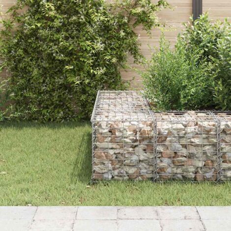 Homgoday Jardinière D'extérieur En Gabion Avec Lit Surélevé En Fer Galvanisé 300 X 100 X 50 Cm, Jardinière D'extérieur En Gabion Pierre Panier Clôture Jardin Gabion