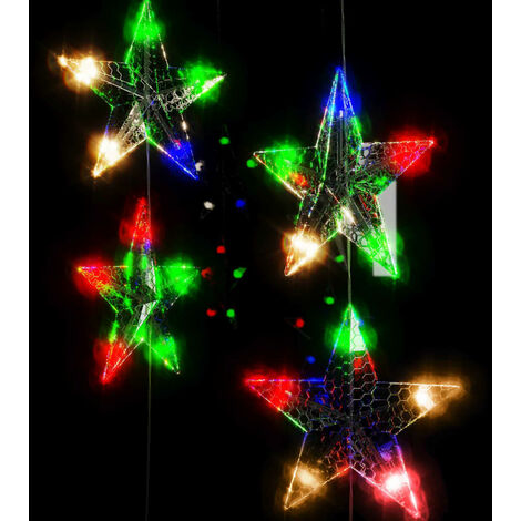 vidaXL Guirlande lumineuse à étoiles LED 200 LED Coloré 8 fonctions