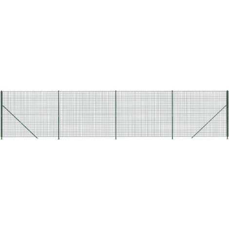 vidaXL Clôture en treillis métallique vert 1,6x10 m acier galvanisé