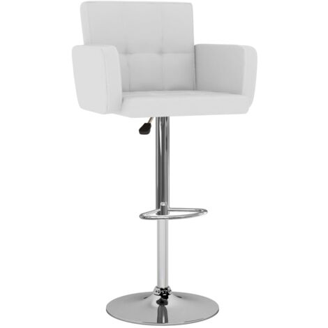 Tabourets de bar lot de 2 blanc similicuir