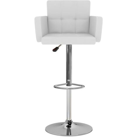 Tabourets de bar lot de 2 blanc similicuir