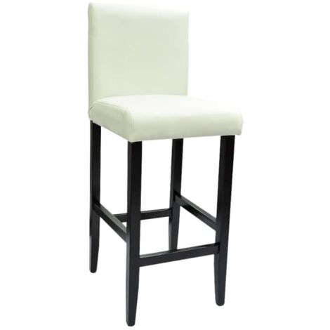 Tabourets de bar lot de 2 blanc similicuir
