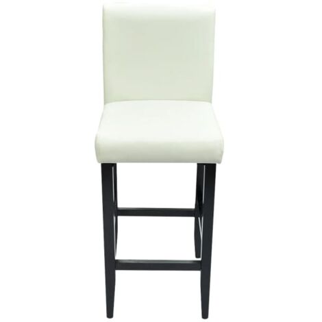 Tabourets de bar lot de 2 blanc similicuir