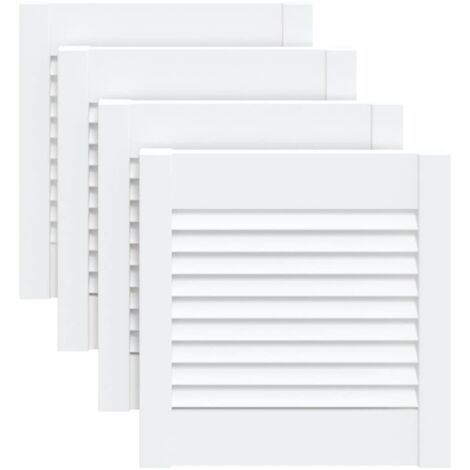Portes d'armoire à persiennes 4pcs blanc 39,5x39,4cm pin massif
