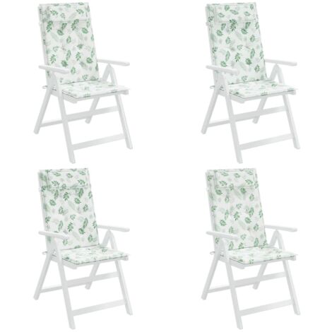 Vidaxl coussins de chaise à dossier haut 4 pcs modèle de feuille