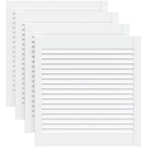 Portes d'armoire à persiennes 4pcs blanc 61,5x59,4cm pin massif