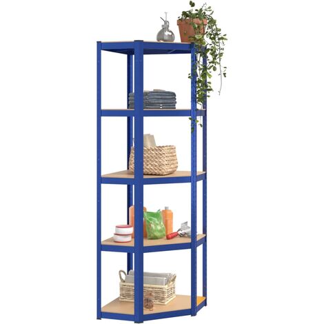 Étagère de rangement garage vidaXL Étagères à 5 niveaux 2pcs Bleu