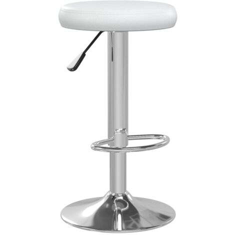 Tabourets de bar lot de 2 Blanc Similicuir