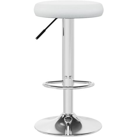 Tabourets de bar lot de 2 Blanc Similicuir