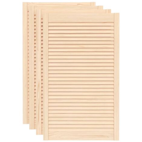 Portes d'armoire à persiennes 4 pcs 99,3x59,4 cm pin massif