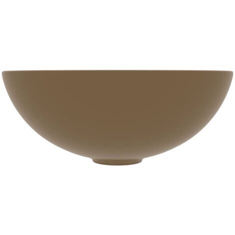 Lavabo de salle de bain Céramique Crème mat Rond