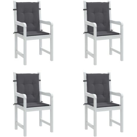 Coussins de chaise de jardin à dossier bas lot de 2 gris