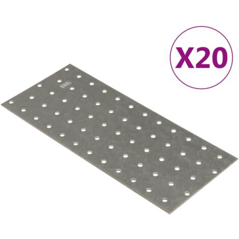 Plaques perforées 20 pcs 2 mm 240x100 mm acier galvanisé