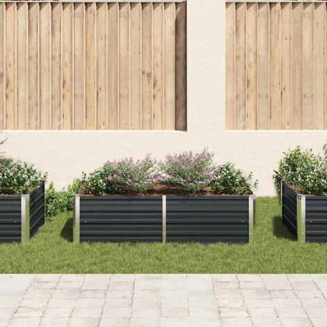 Jardinière Rectangulaire En Acier Galvanisé 160x80x45 Cm - Potager Surélevé Pour Balcon, Terrasse Ou Jardin