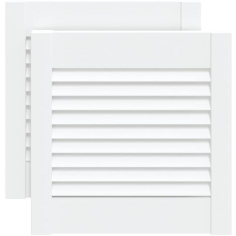 Portes d'armoire à persiennes 2pcs blanc 39,5x39,4cm pin massif