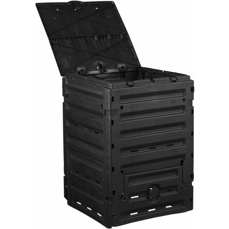 Nature Bac à compost 300 L Noir - Composteurs et poubelles de jardin -  Achat & prix