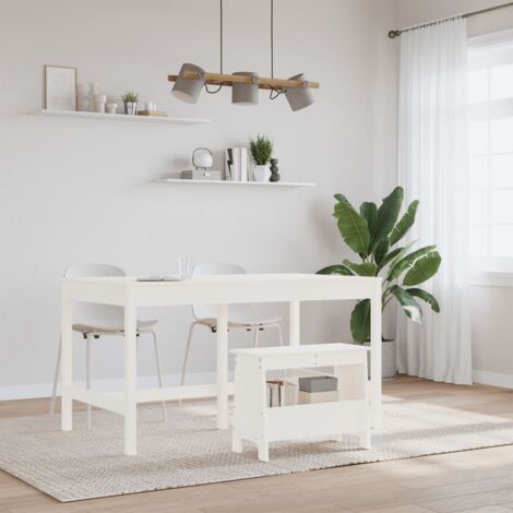 Banc avec jardinières blanc 184,5x39,5x56,5 cm bois massif pin