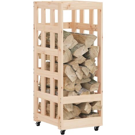 Porte-bûches D'extérieur En Pin Massif - Dimensions 108x52x106 Cm | Avec Bac à Plantes Intégré - Grand Rangement Pour Bois De Chauffage, Terrasse, Jardin