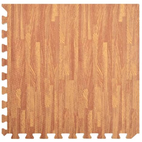 48 Carrés Tapis De Sol En Mousse EVA - Motif Bois - 3/8 Pouces D'épaisseur - Antidérapant