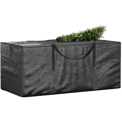 Sac de rangement pour sapin de Noël noir 150x75x75 cm PE