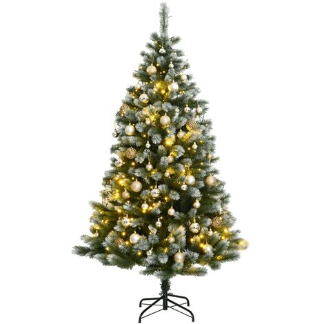 Sapin de noël artificiel articulé 300 led et boules 210 cm