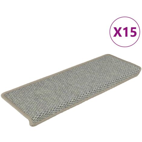 Tapis d'escalier autocollants aspect sisal 15 pcs 65x21x4 cm