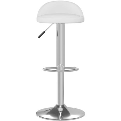 Tabourets de bar lot de 2 blanc similicuir