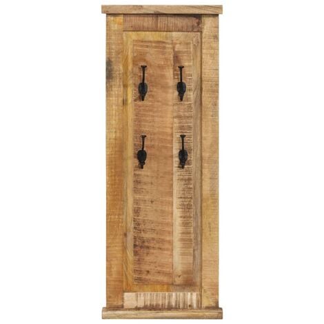 Porte-manteaux 2 pcs Bois massif de manguier 38x100 cm