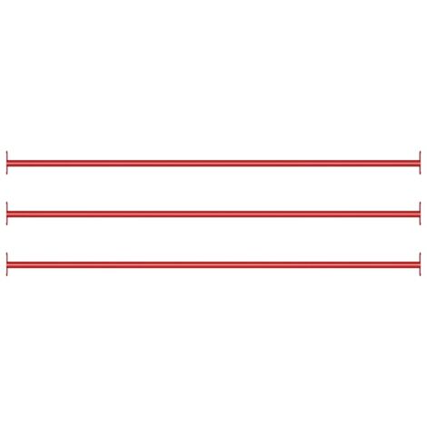 3 Barres Fixes Enfants VidaXL - Acier Rouge 125cm - Portée 50kg - Jeu Extérieur