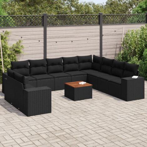 Salon De 11 Pcs Avec Coussins Noir R sine Tress e salon-de-11-pcs-avec-coussins-noir-r-sine-tress-e