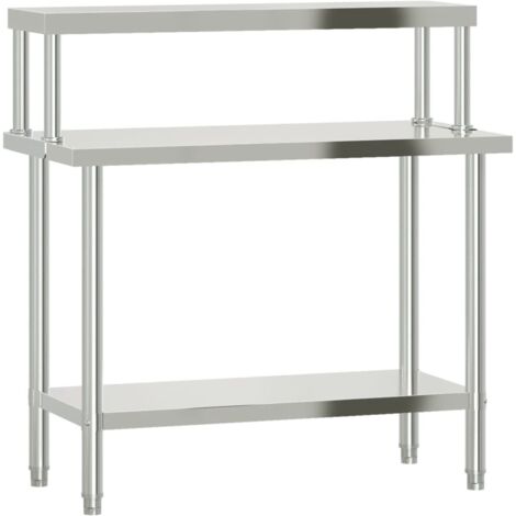 Table inox plan de travail professionnelle 1,0 m modulable